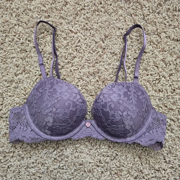 Women's Victoria's Secret Dream Angels Push Up Purple Lace Bra - 32b - Picture 3 of 13